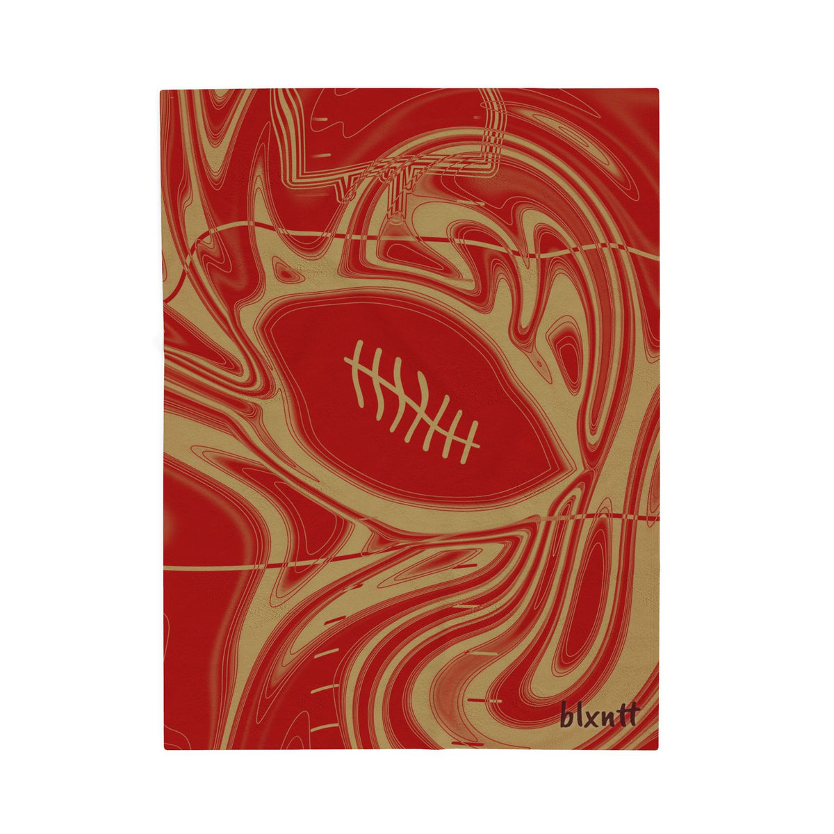 Scarlet & Gold Trippy Football Blanket