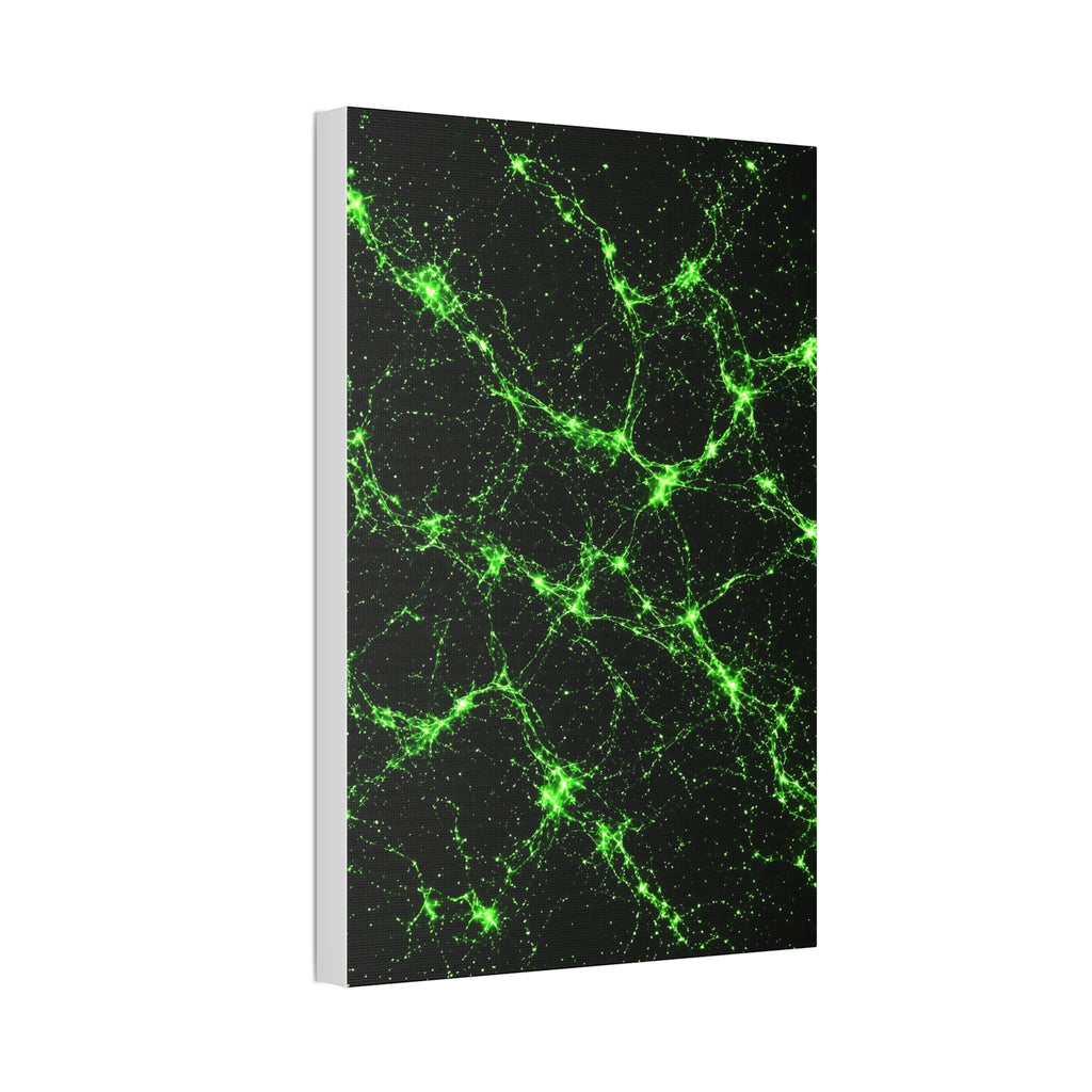 Neon Mycelium - Toxic Lime Glossy Canvas
