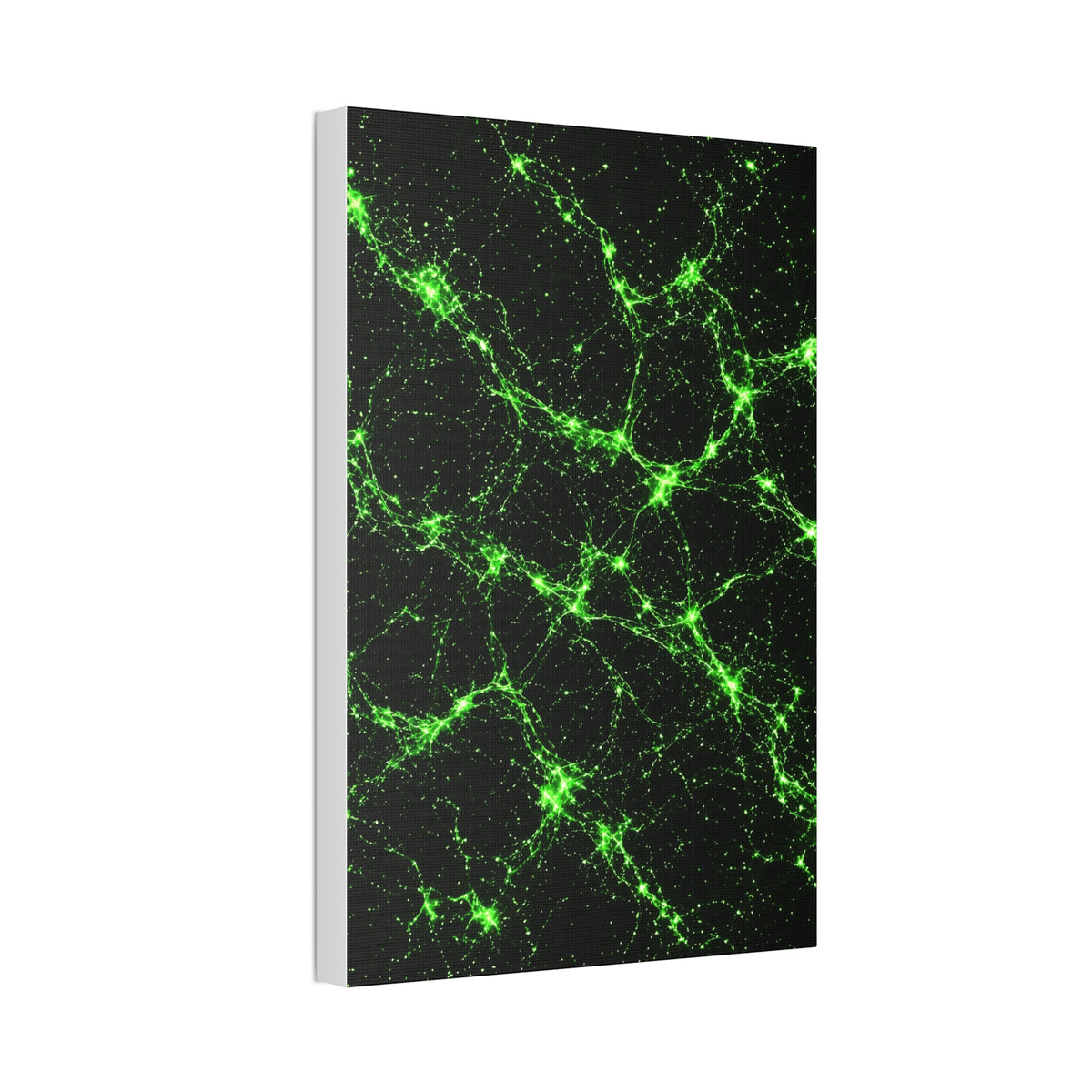 Neon Mycelium - Toxic Lime Glossy Canvas