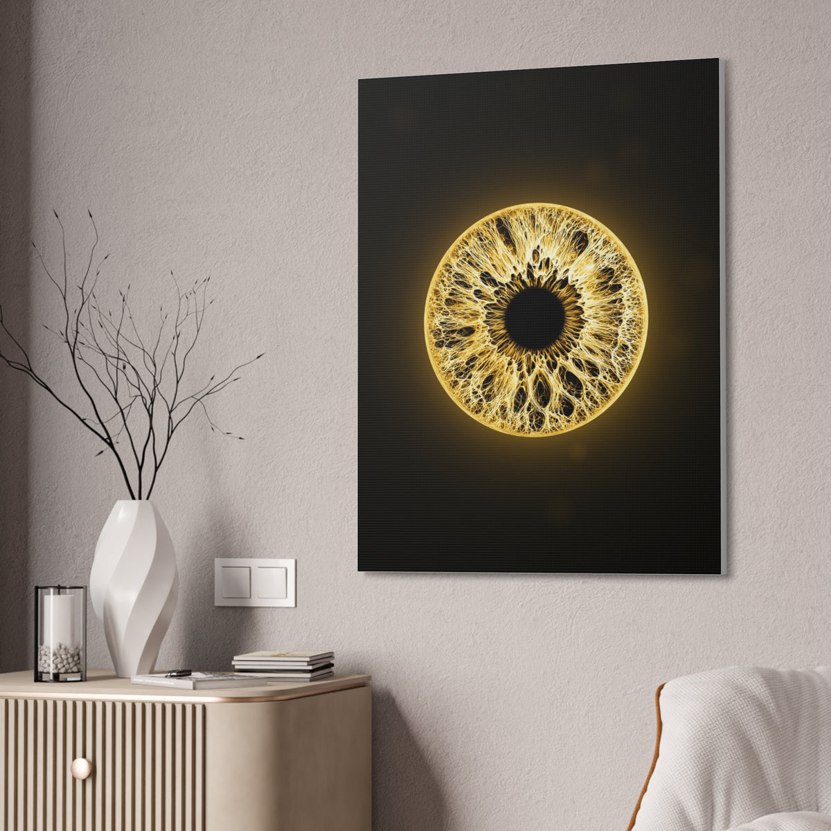 BLXNTT Iris – Lace Web Molten Gold Glossy Canvas
