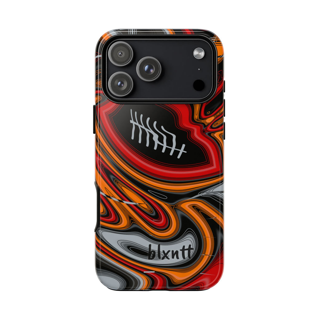 Red, Orange & Pewter Trippy Football Phone Case