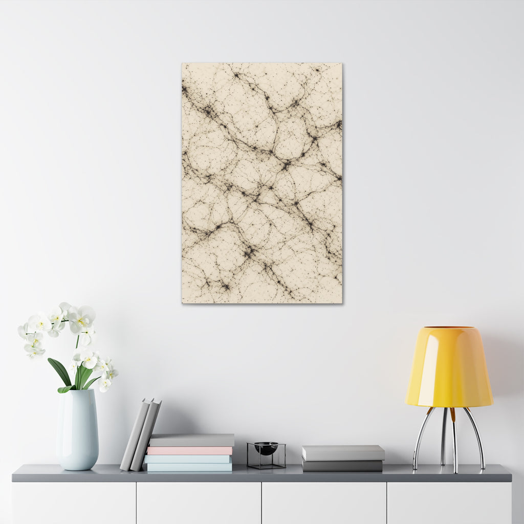 Neon Mycelium - Ink on Paper Glossy Canvas