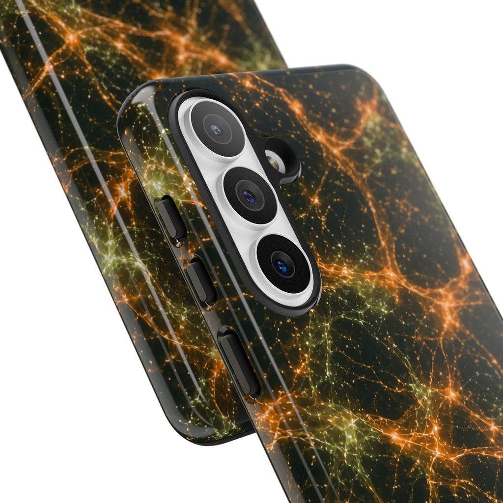 Neon Mycelium - Electric Tangerine Teal Phone Case