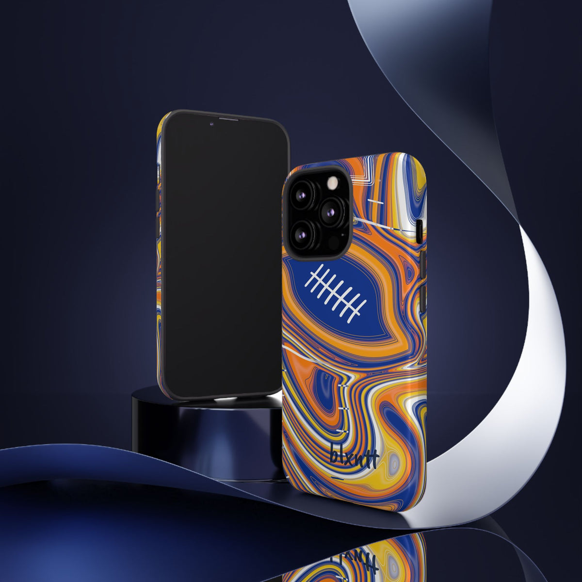 Royal Blue & Yellow Trippy Football Phone Case