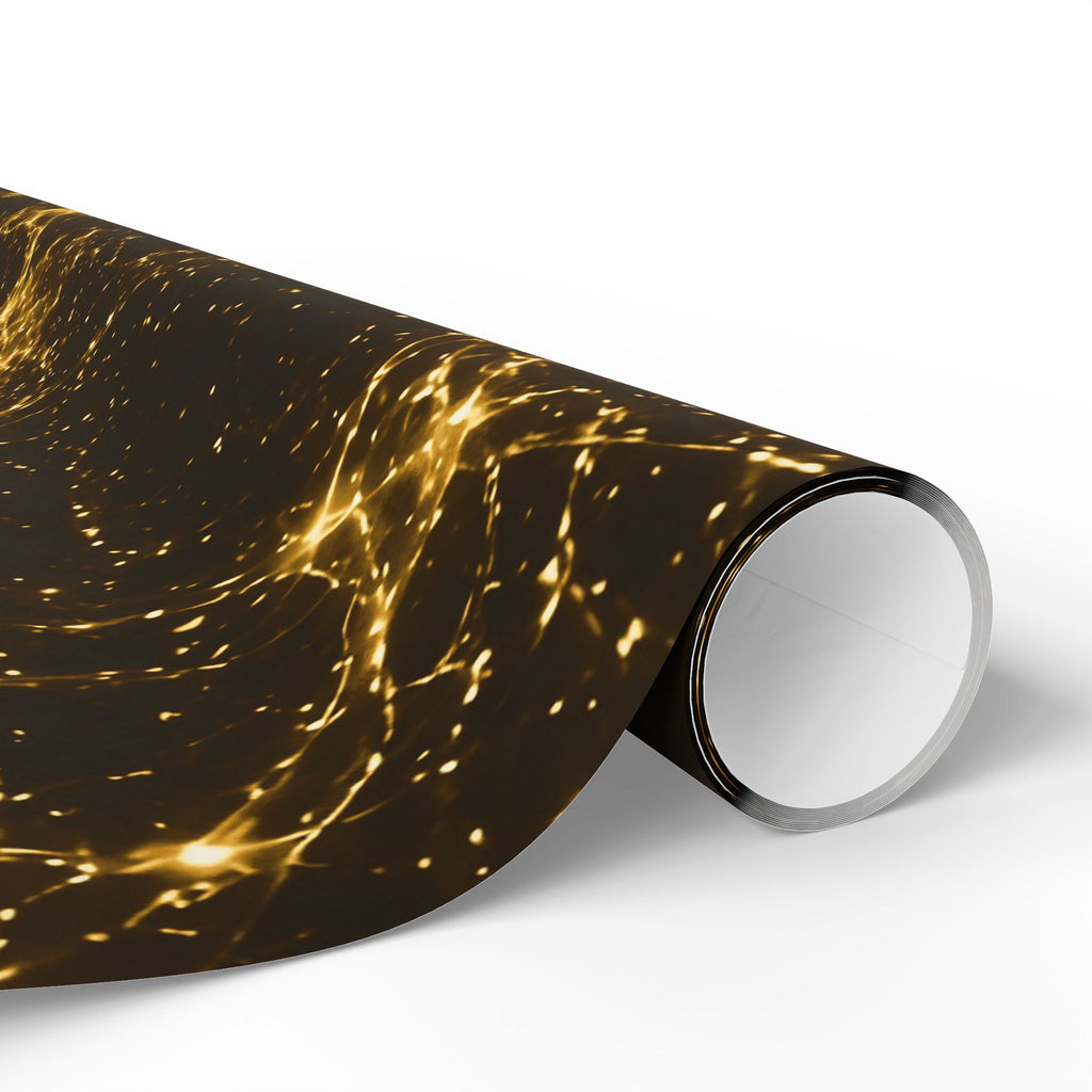 Neon Mycelium - Gold Filigree Wrapping Paper