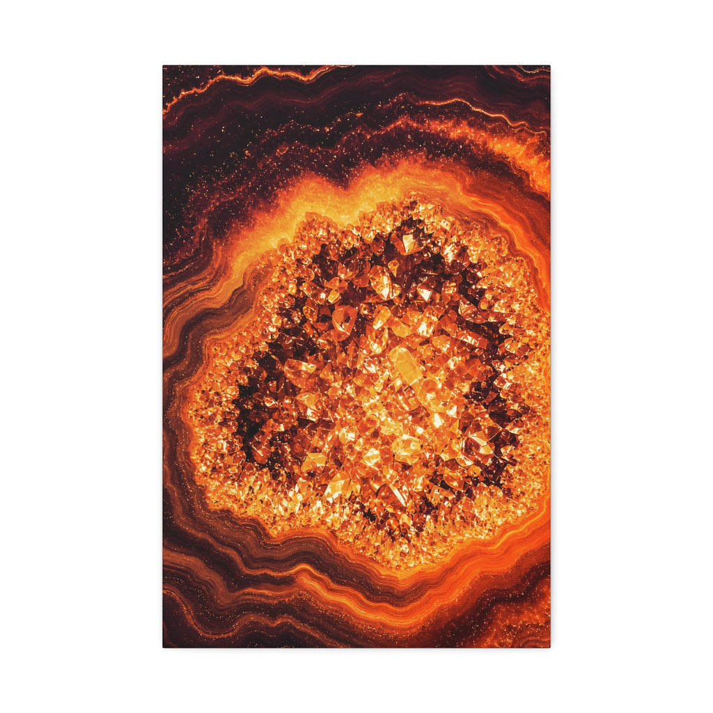 Geode Core - Molten Lava Glossy Canvas