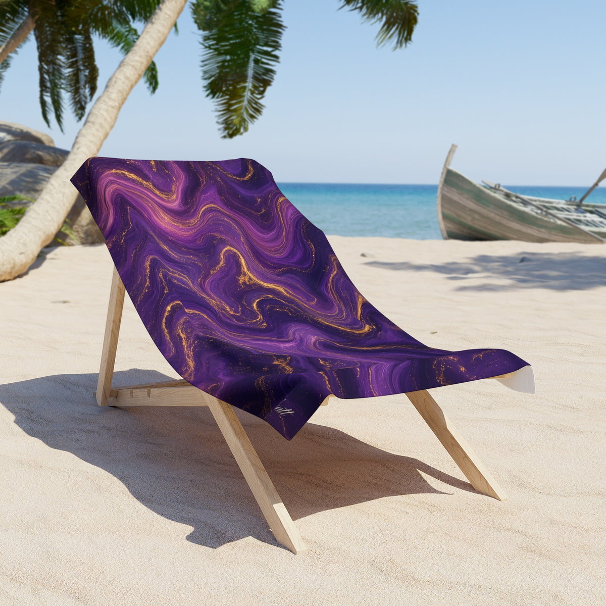 Royal Purple Marble Beach Towel