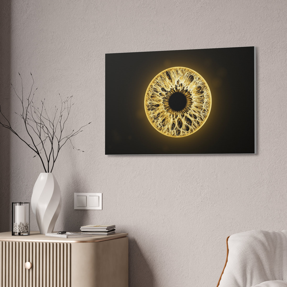 BLXNTT Iris – Lace Web Molten Gold Glossy Canvas