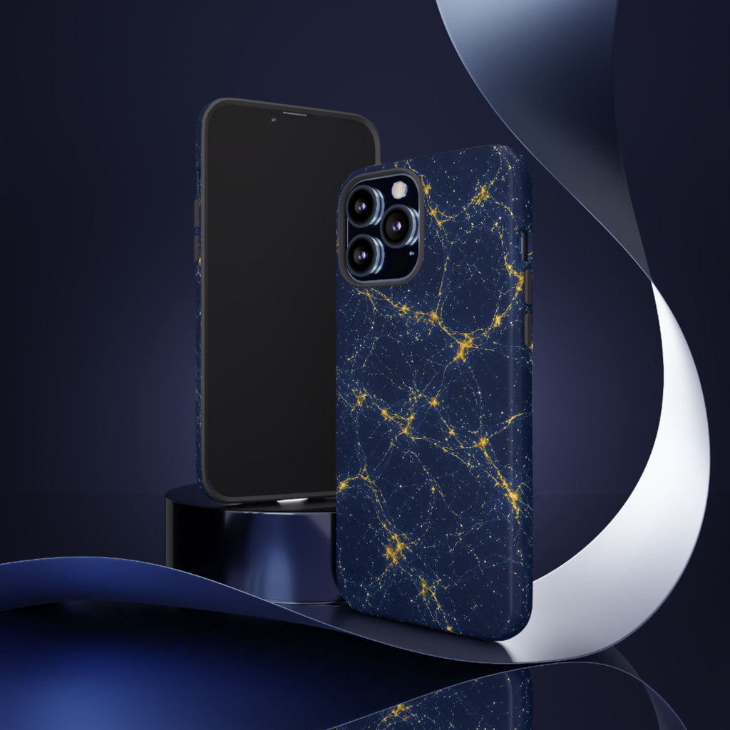 Neon Mycelium - Mustard Navy Phone Case