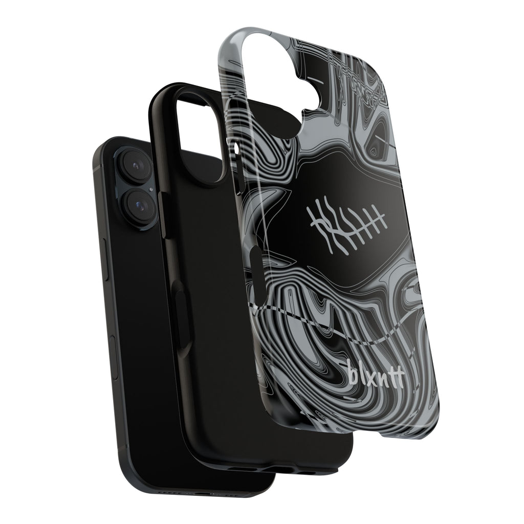 Black & Silver Trippy Football Phone Case