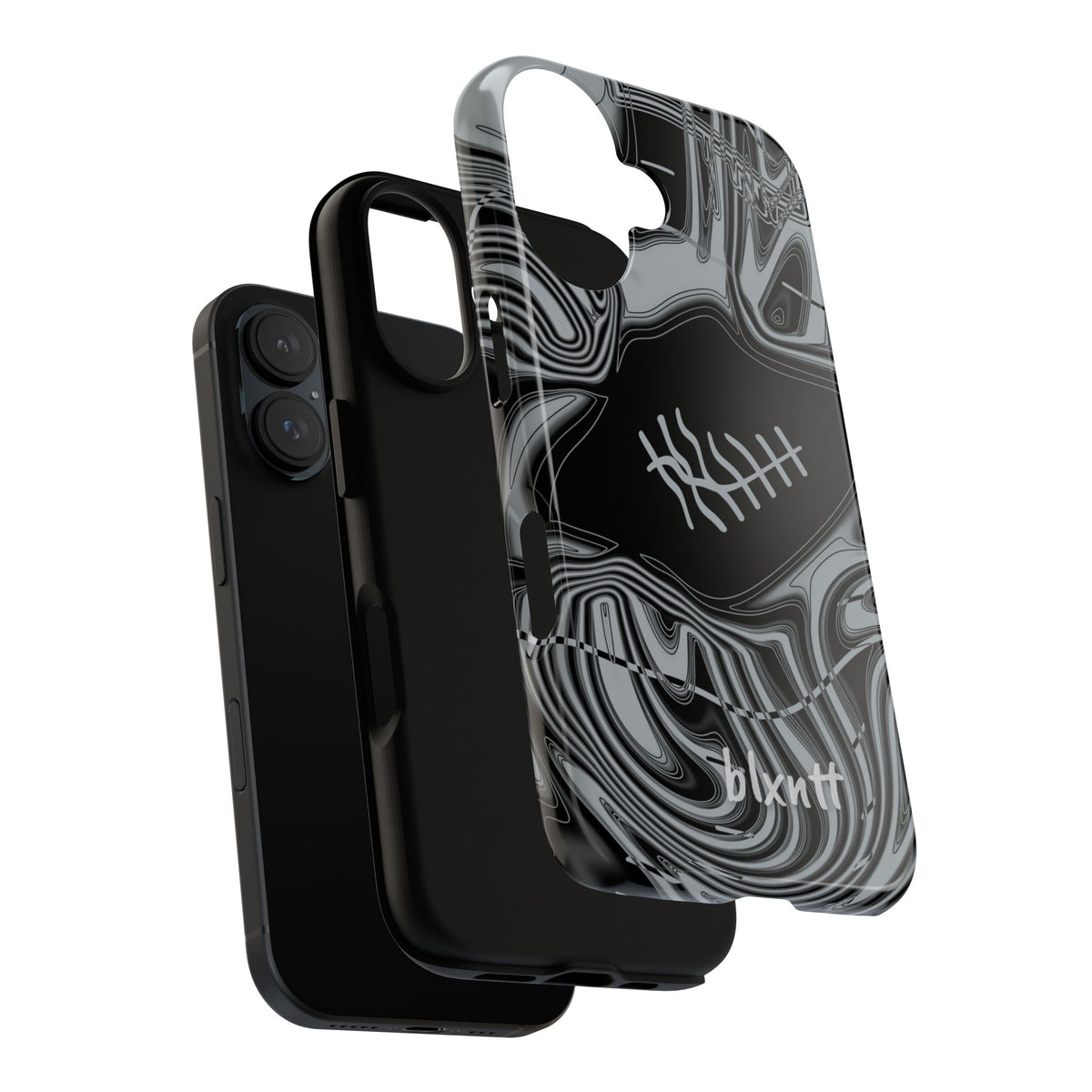 Black & Silver Trippy Football Phone Case