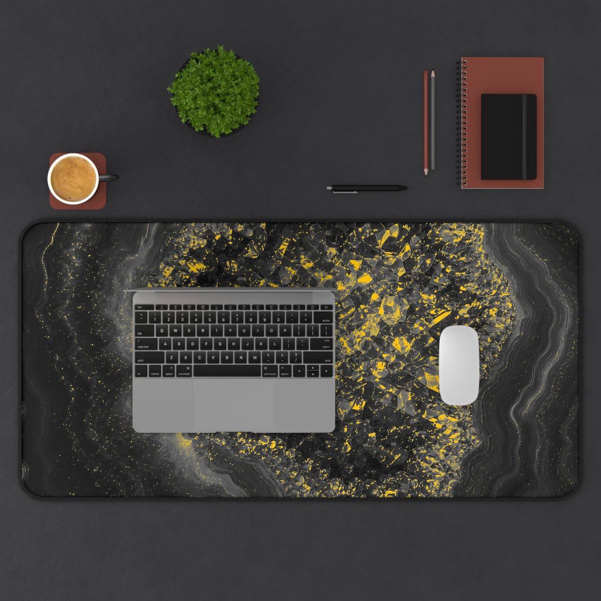 Geode Core - Mono Gold Spark Desk Mat