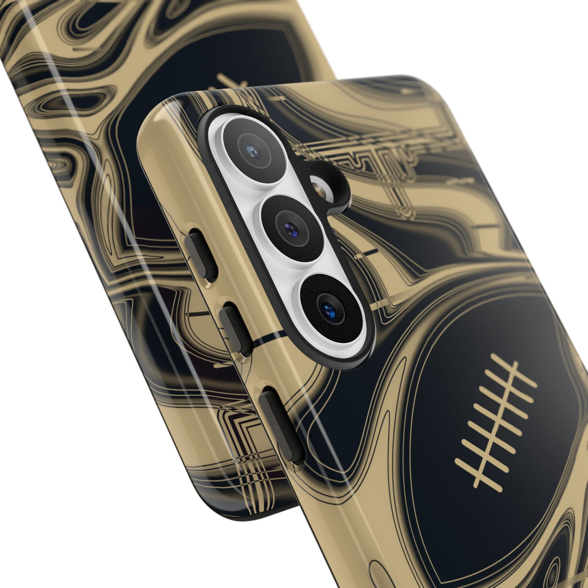 Old Gold & Black Trippy Football Phone Case