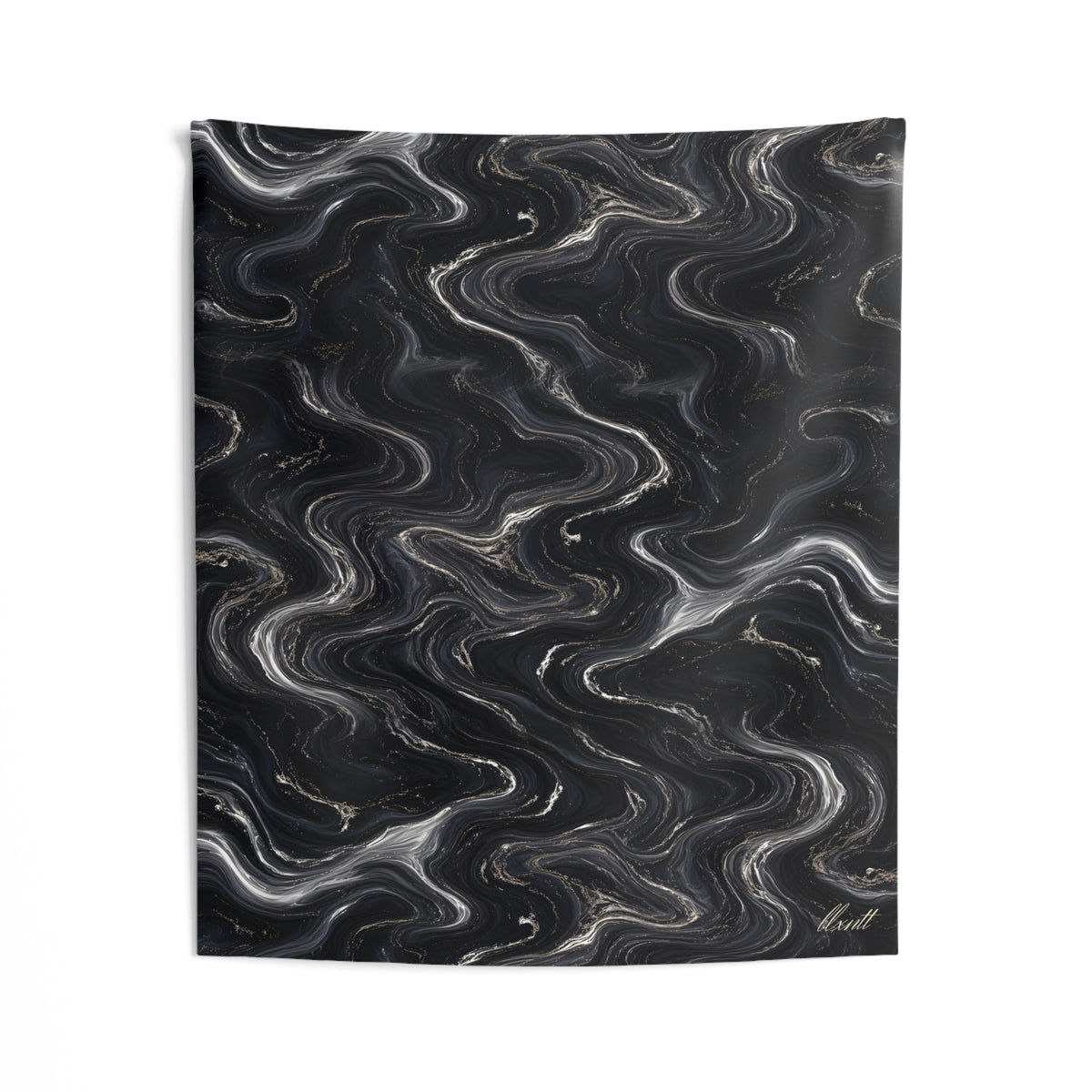 Black & Silver Marble Tapestry