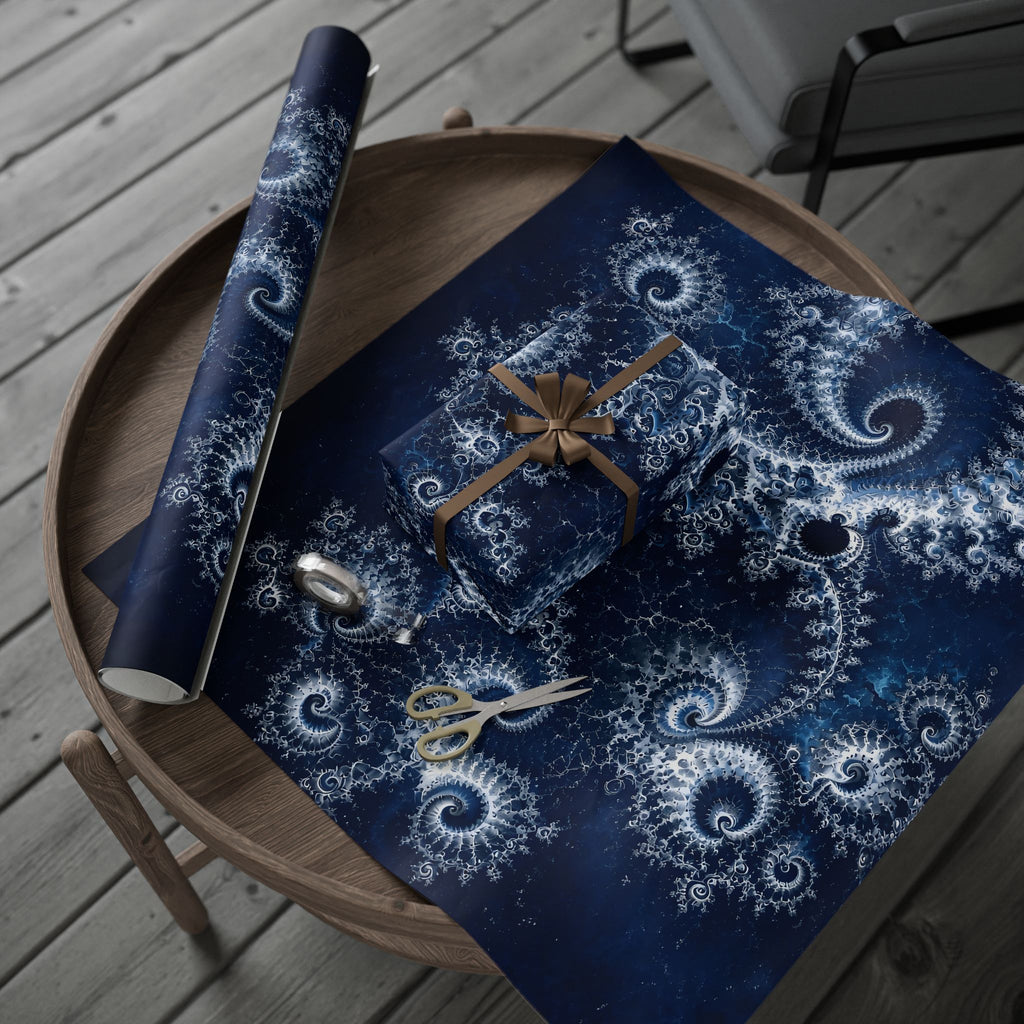 Copper Infinity - Ice Blue & Silver Wrapping Paper