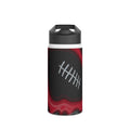 Red, Black & Silver Trippy Football Water Bottle