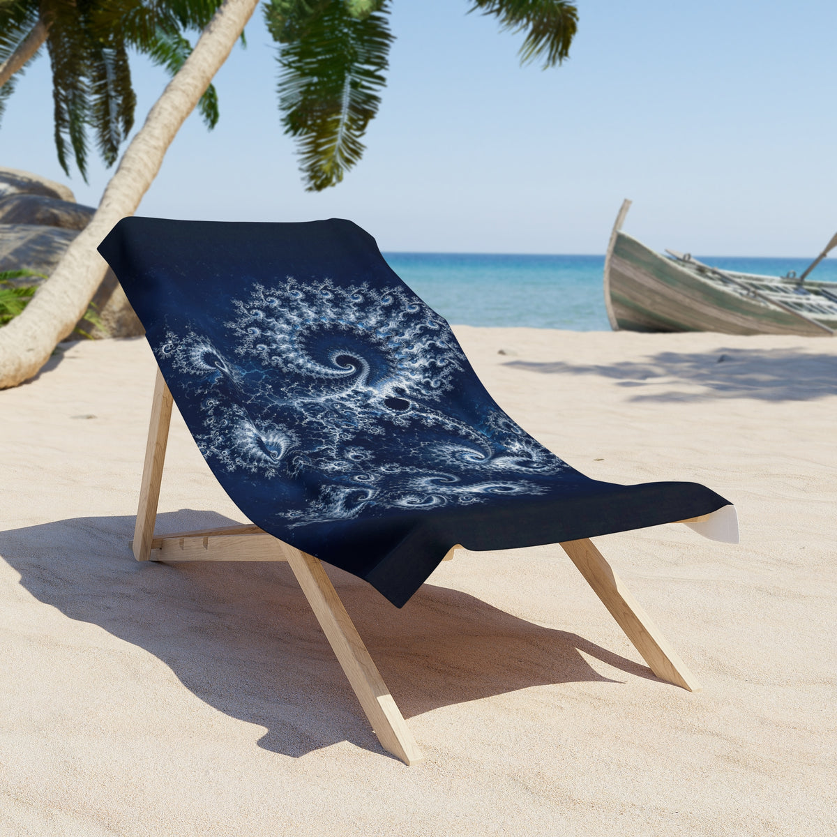 Copper Infinity - Ice Blue & Silver Beach Towel