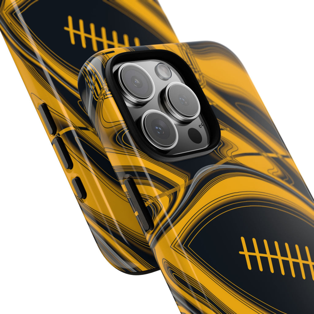 Black & Gold Trippy Football Phone Case
