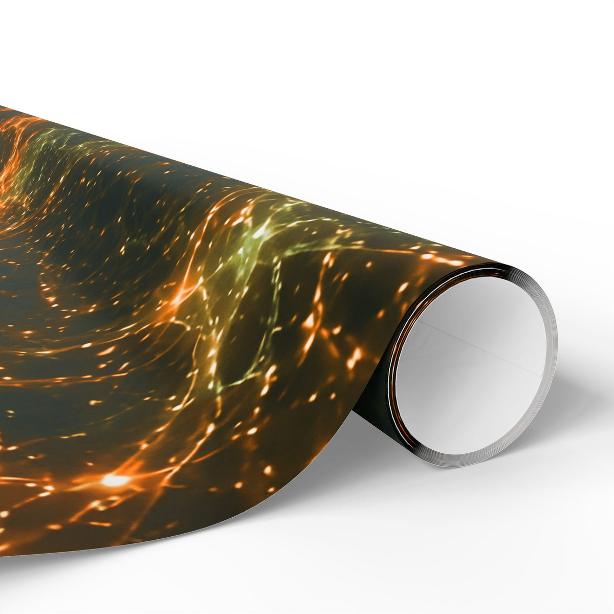 Neon Mycelium - Electric Tangerine Teal Wrapping Paper