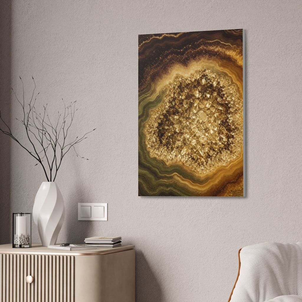 Geode Core - Gold Vein Glossy Canvas