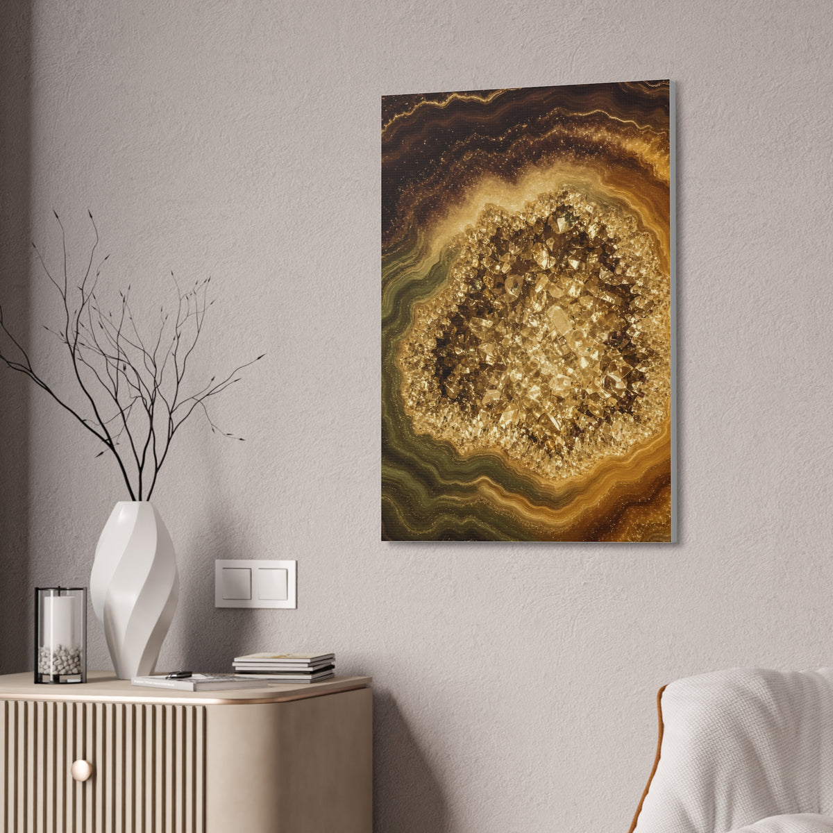 Geode Core - Gold Vein Glossy Canvas
