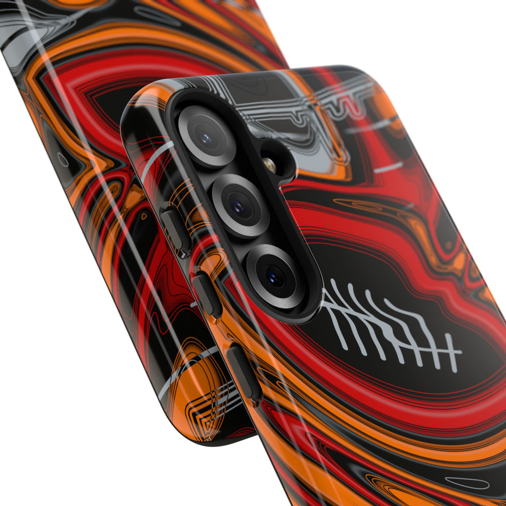 Red, Orange & Pewter Trippy Football Phone Case