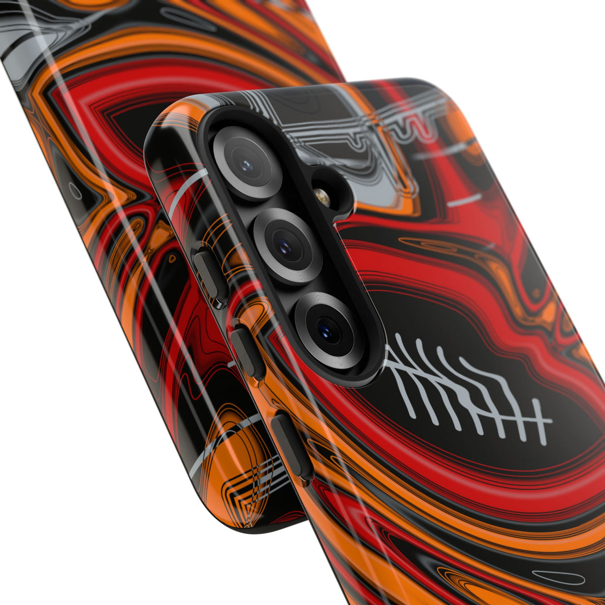 Red, Orange & Pewter Trippy Football Phone Case