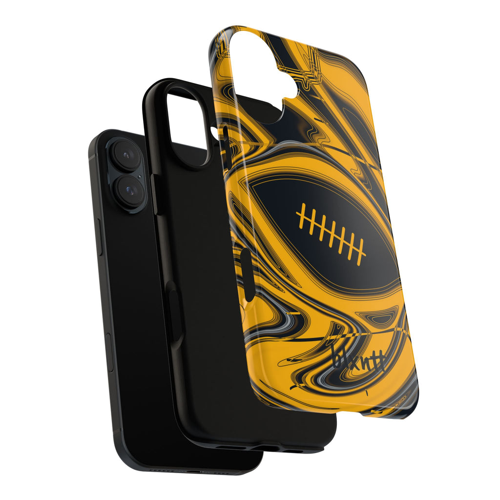 Black & Gold Trippy Football Phone Case
