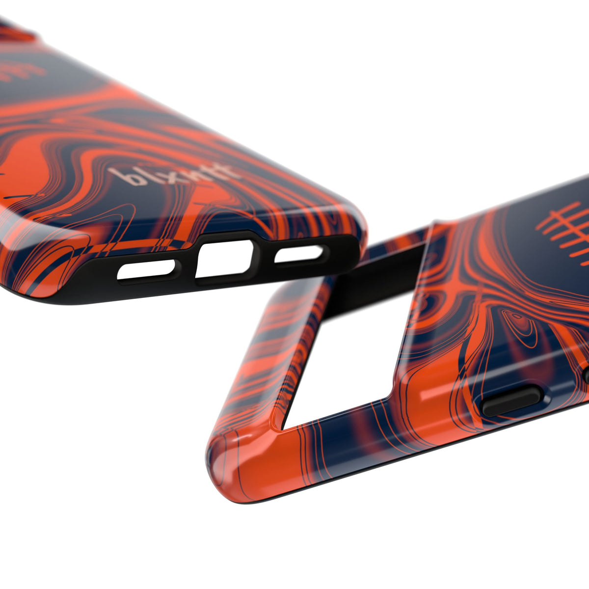 Orange & Navy Trippy Football Phone Case