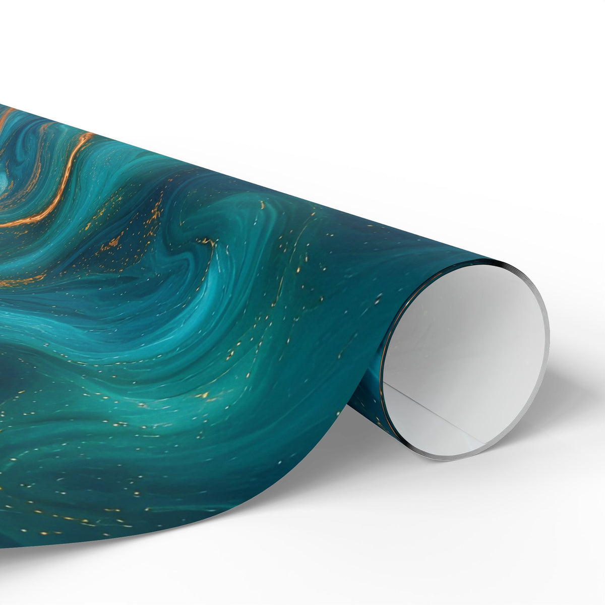 Turquoise & Copper Marble Wrapping Paper
