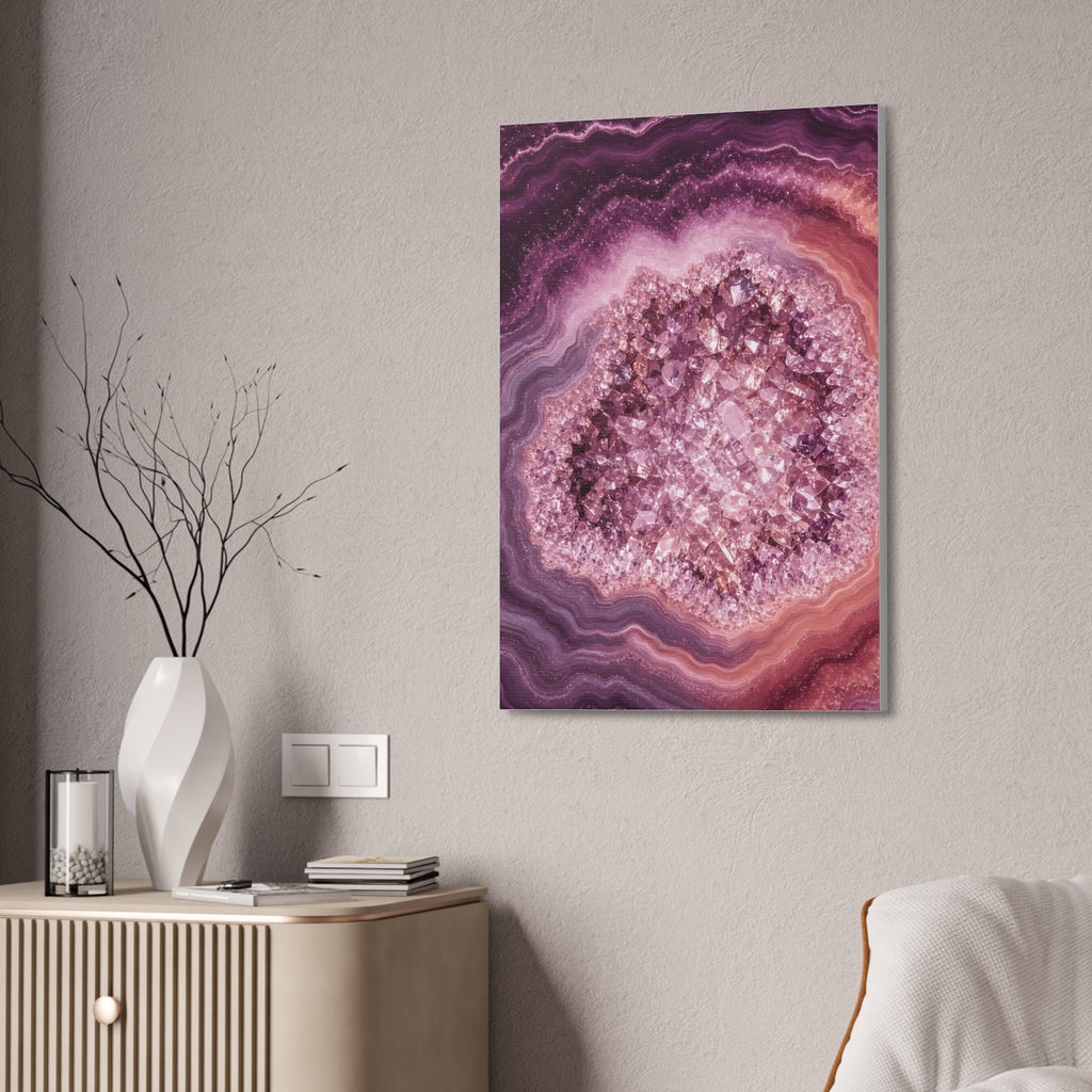 Geode Core - Rose Quartz Glossy Canvas