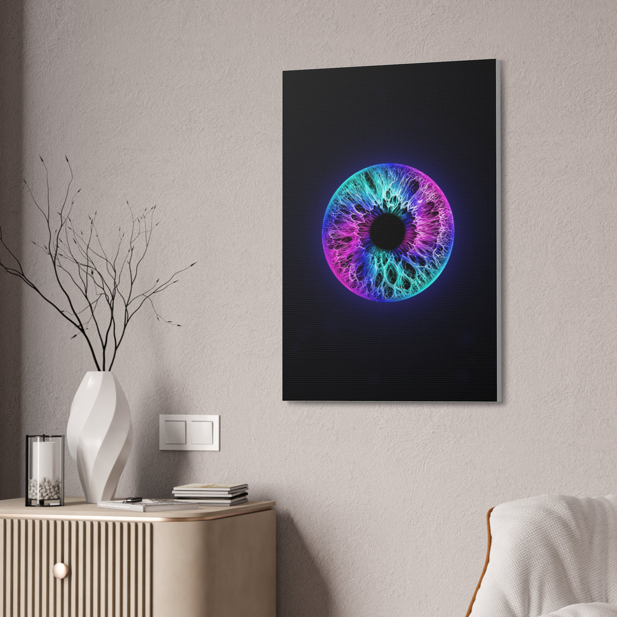 BLXNTT Iris – Lace Web Galaxy Teal Magenta Glossy Canvas