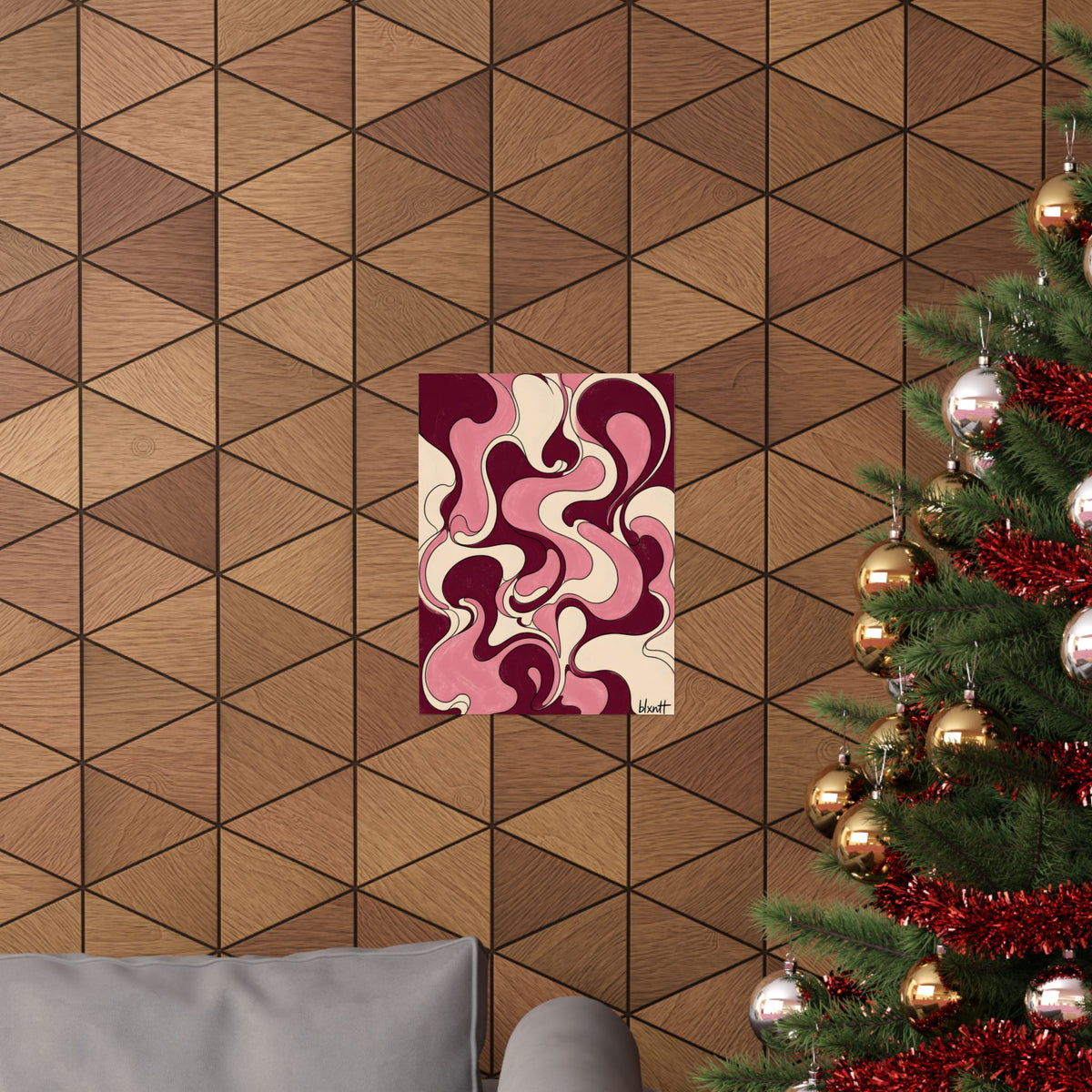 Fillmore Flow - Burgundy & Blush Poster