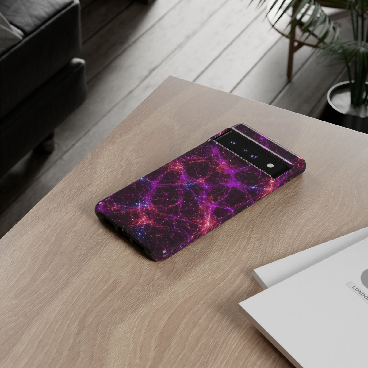 Neon Mycelium - Ember Orchid Phone Case
