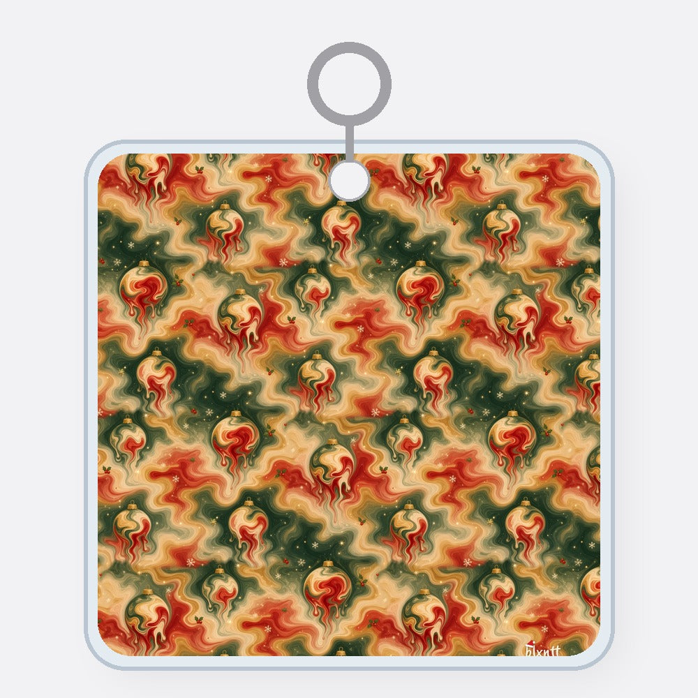 Melting Ornaments Trippy Christmas Acrylic Keychain