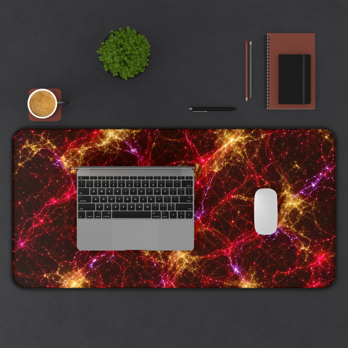 Neon Mycelium - Rainbow Nerve Desk Mat