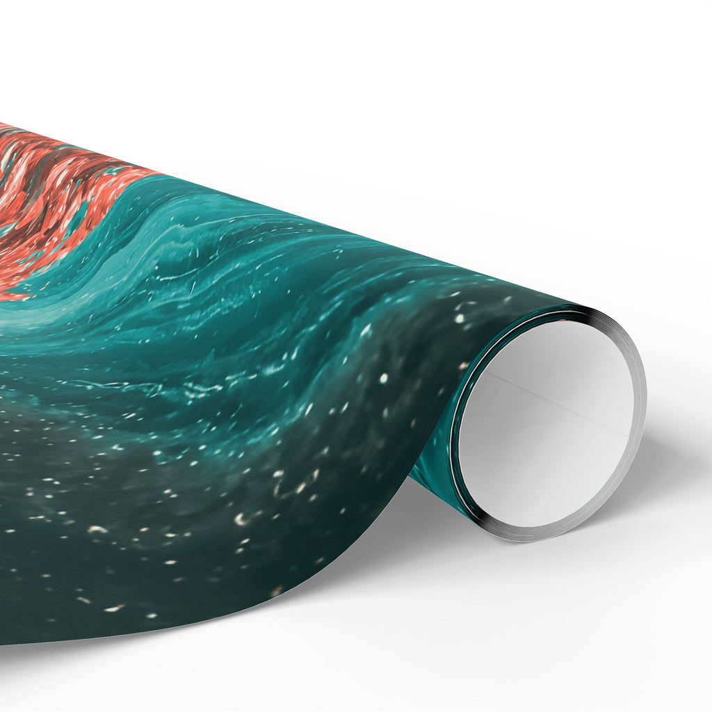 Geode Core - Coral Teal Wrapping Paper