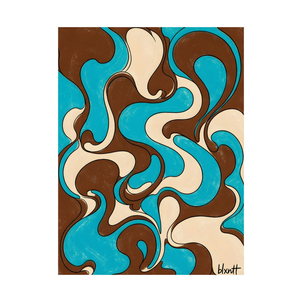 Fillmore Flow - Turquoise & Chocolate Poster