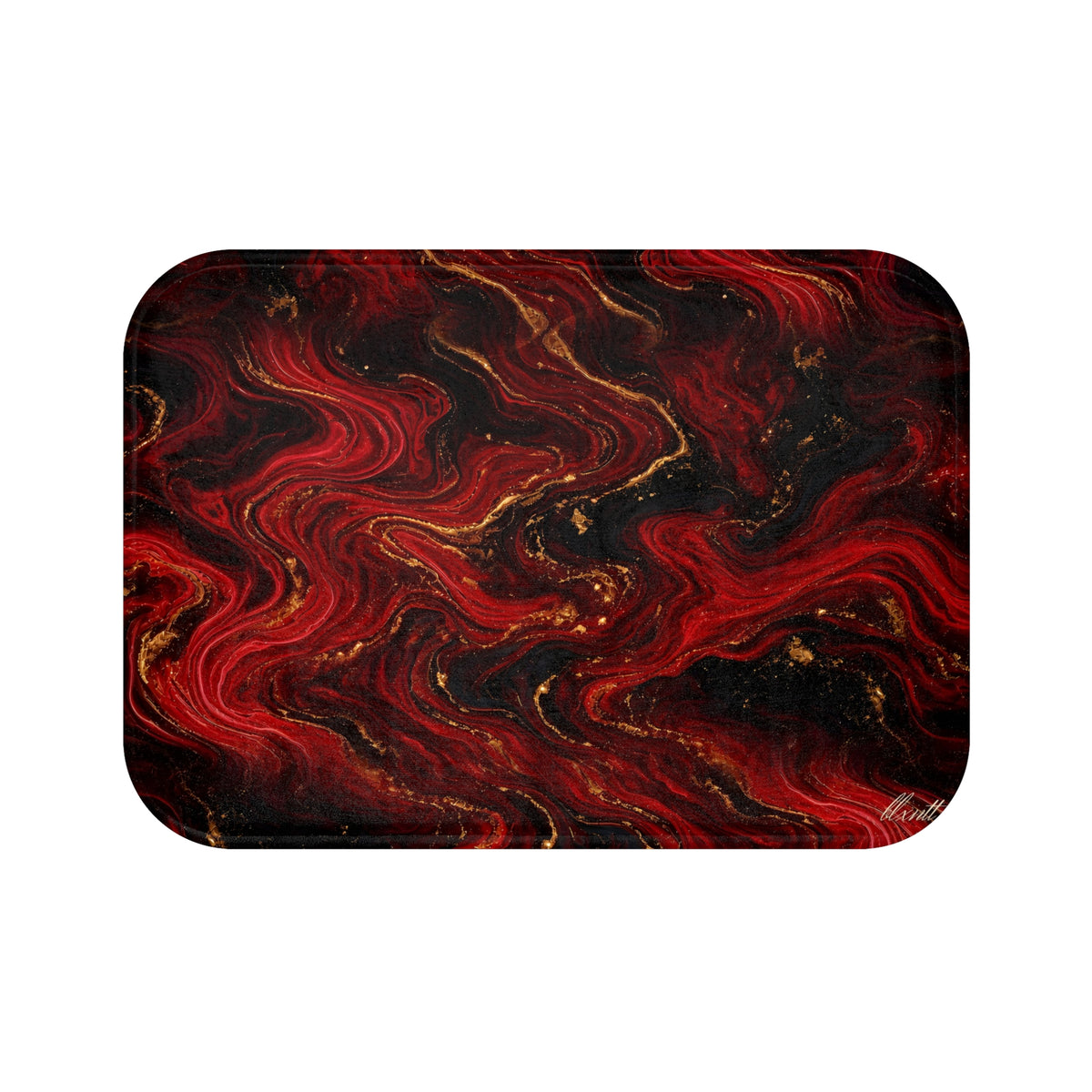 Red & Black Marble Bath Mat