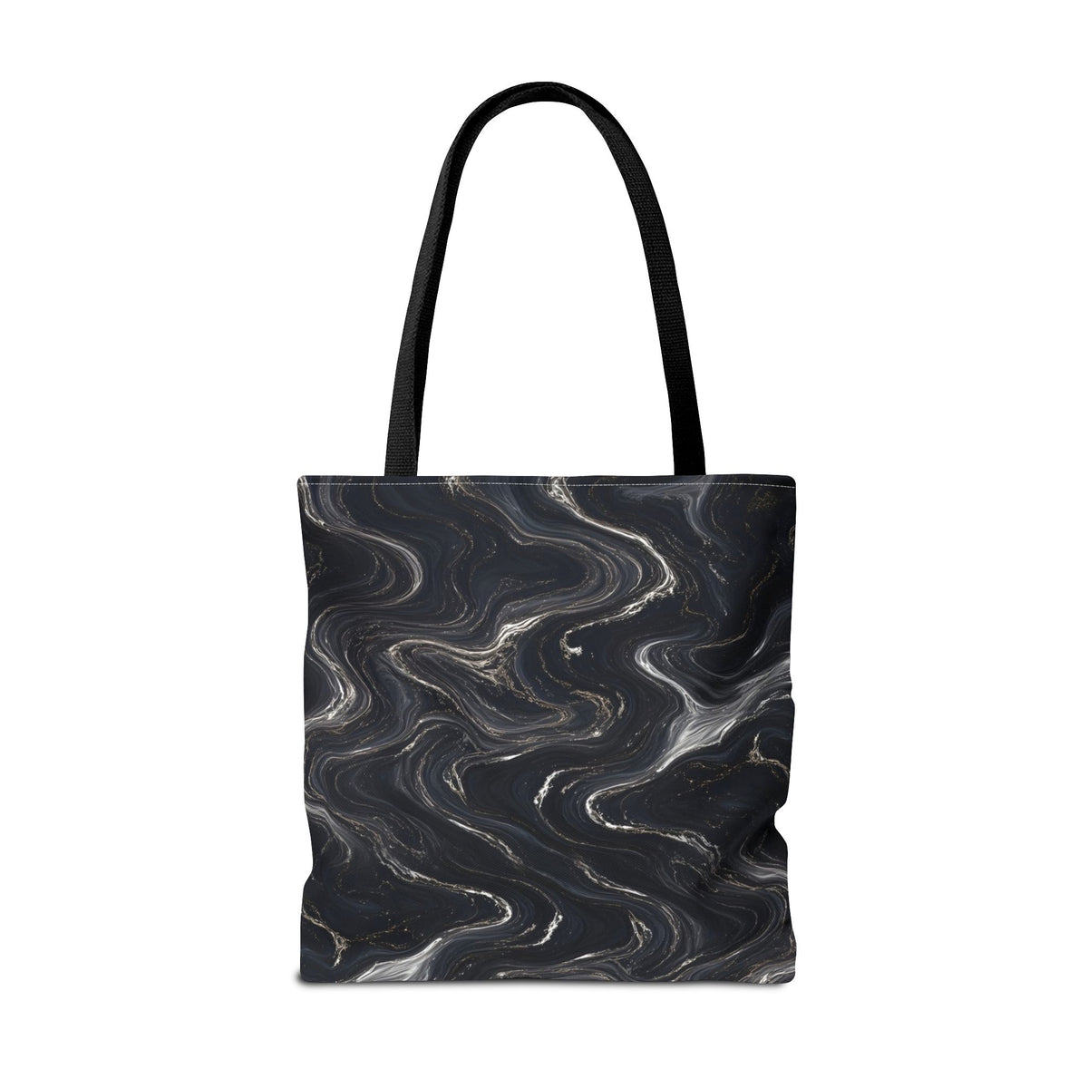 Black & Silver Marble Tote Bag