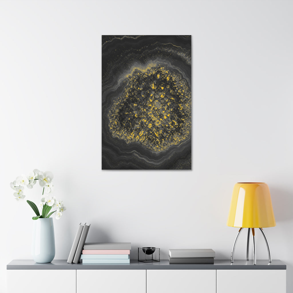 Geode Core - Mono Gold Spark Glossy Canvas