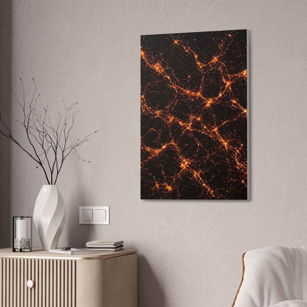 Neon Mycelium - Solar Flare Glossy Canvas