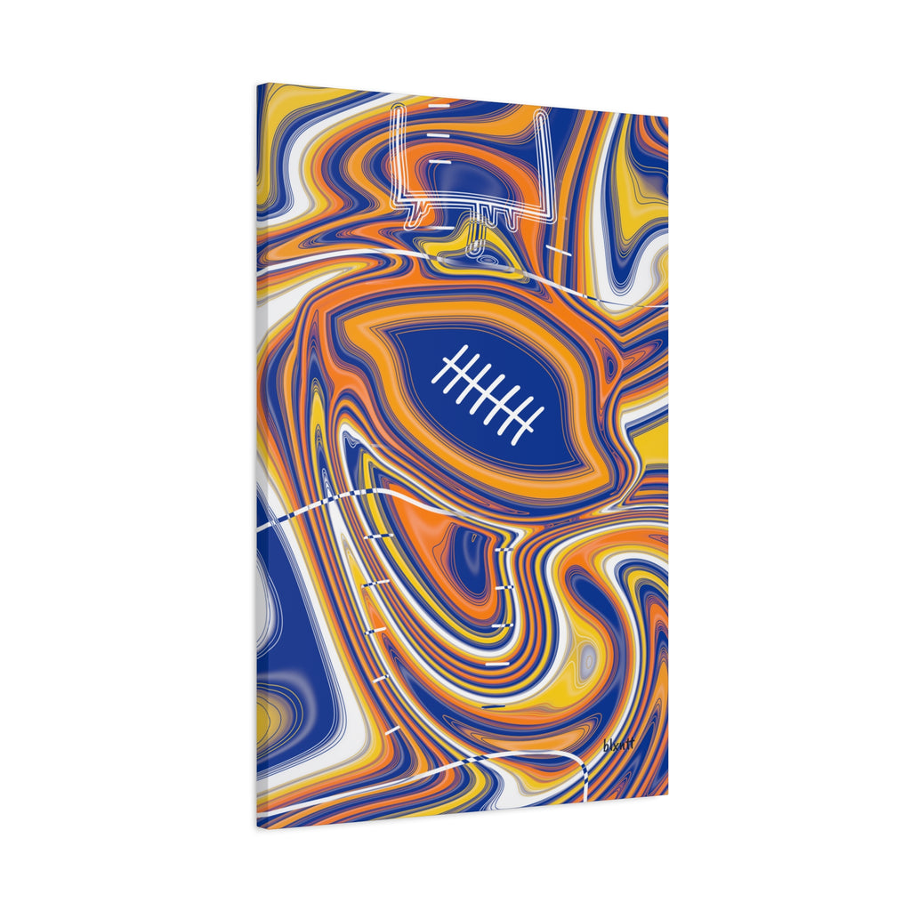 Royal Blue & Yellow Trippy Football Canvas