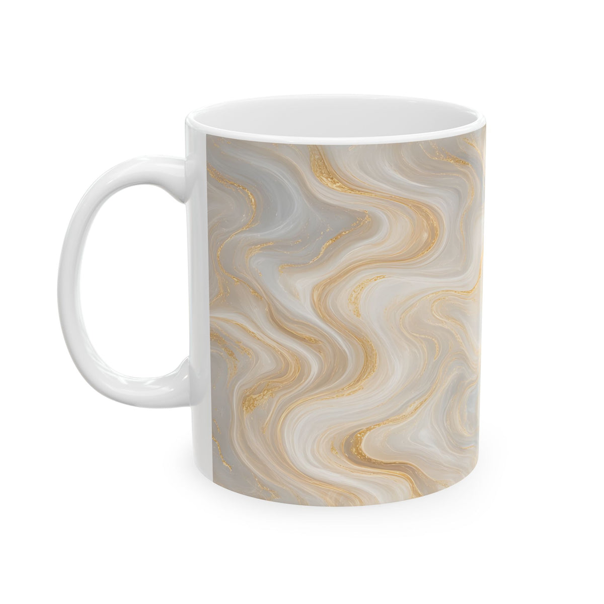 White & Gold Marble Mug