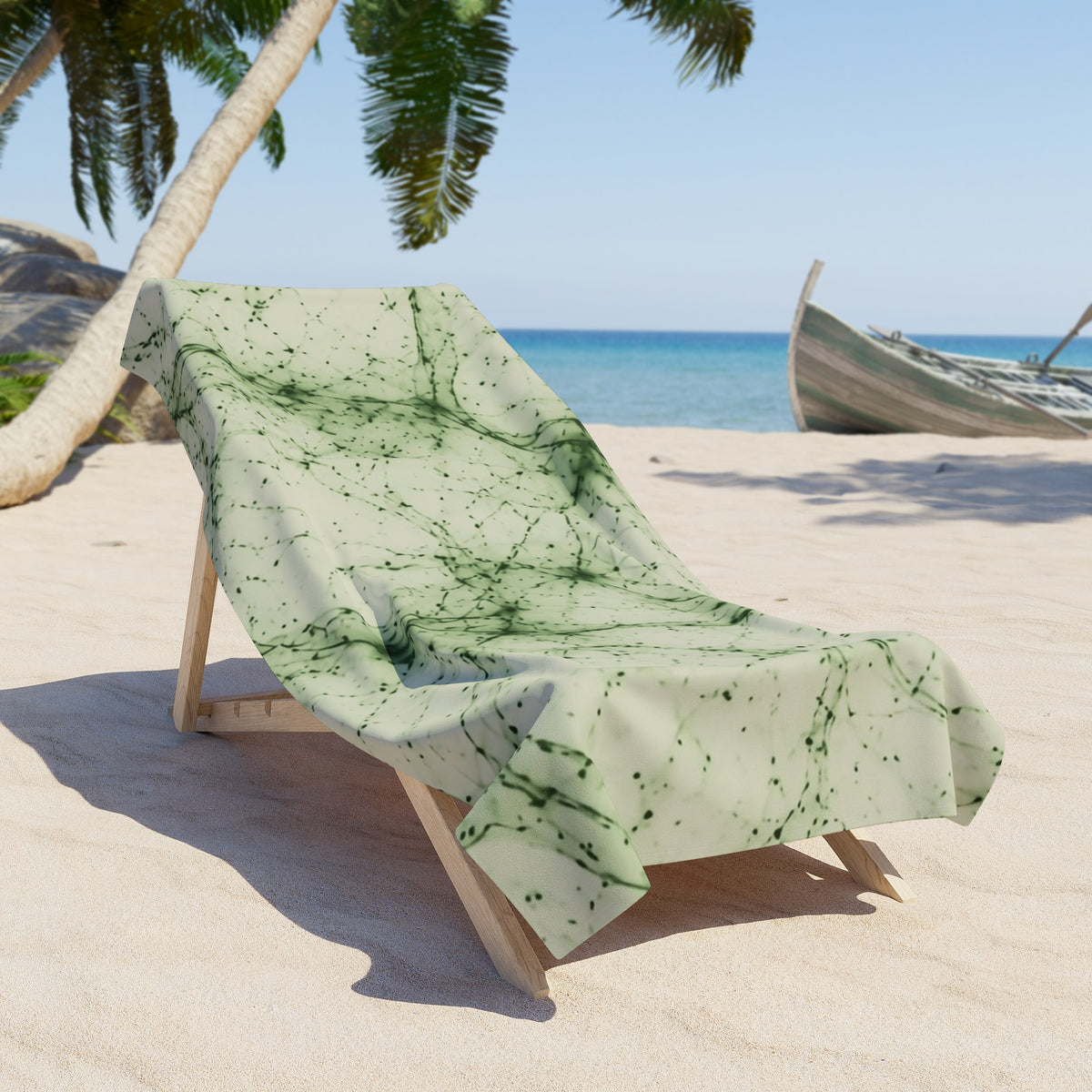 Neon Mycelium - Matcha Latte Beach Towel