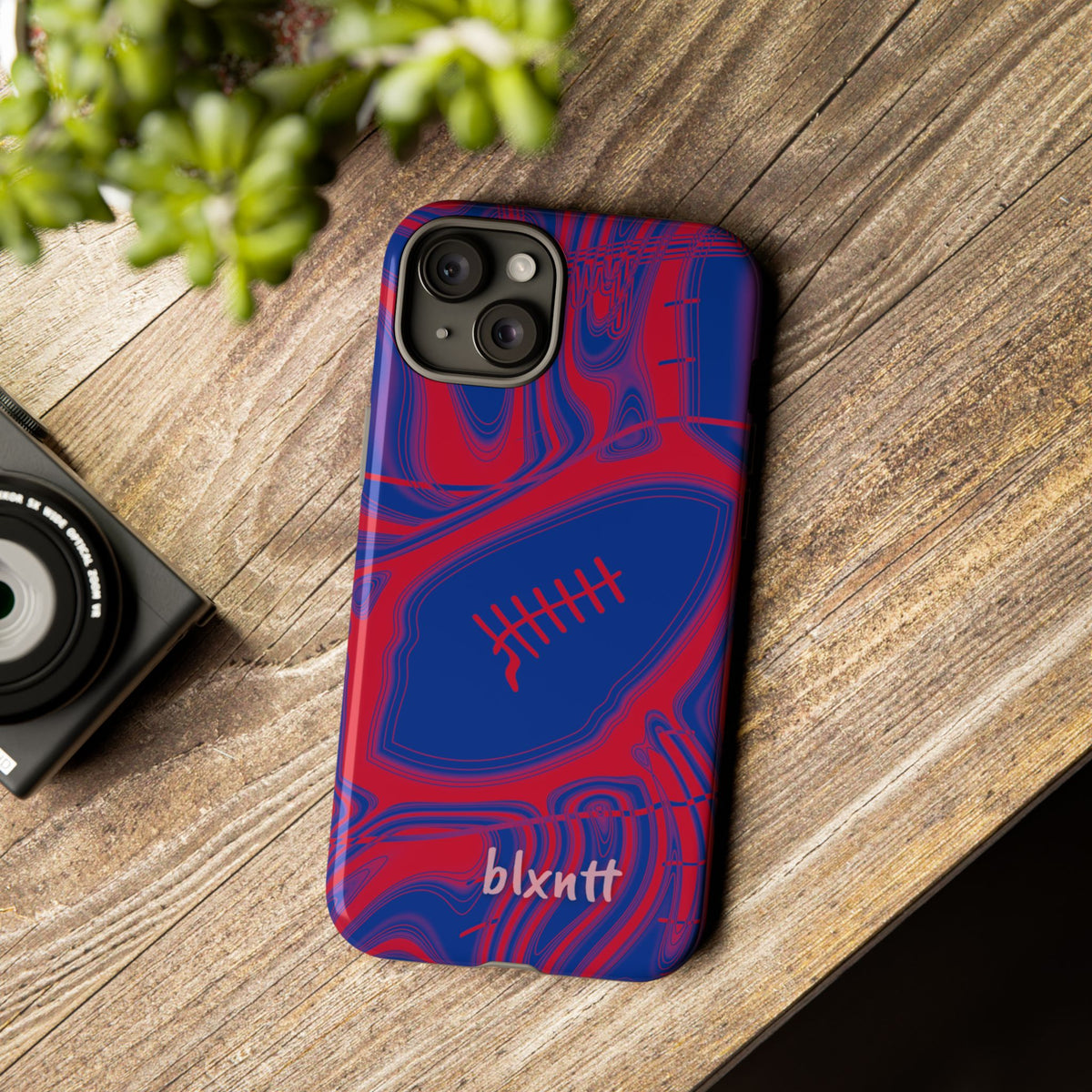 Royal Blue & Red Trippy Football Phone Case
