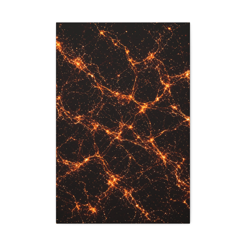Neon Mycelium - Solar Flare Glossy Canvas