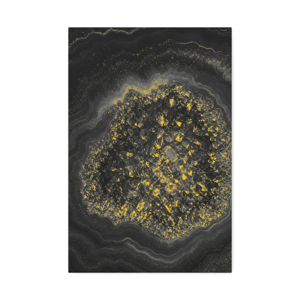 Geode Core - Mono Gold Spark Glossy Canvas