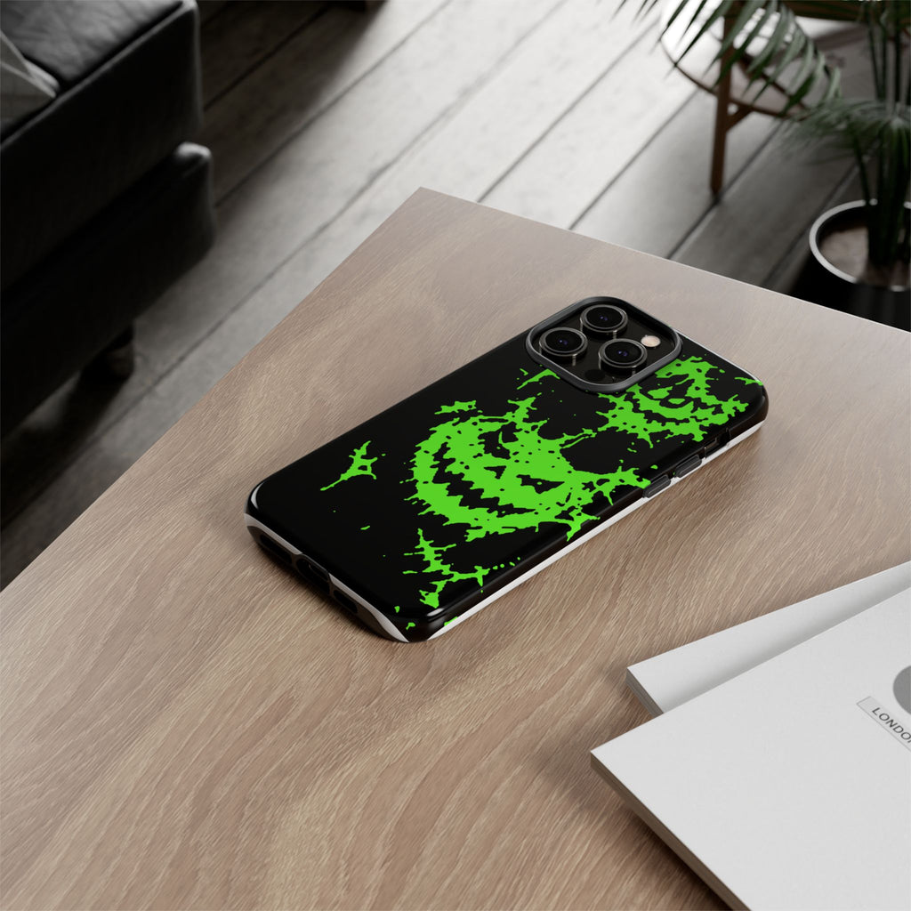 Green Spiderweb Pumpkin Phone Case