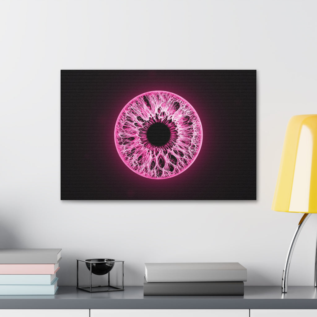 BLXNTT Iris – Lace Web Neon Pink Glossy Canvas